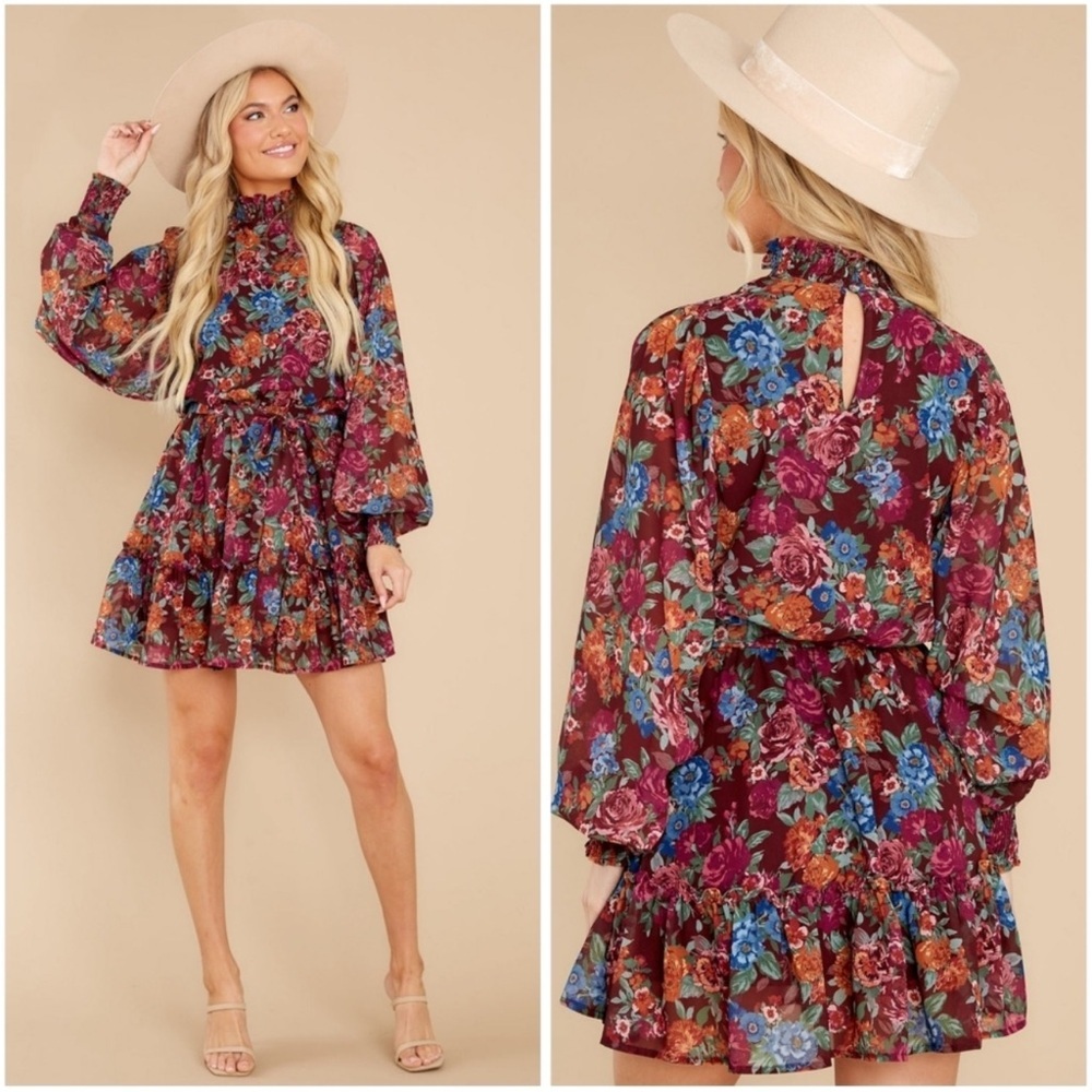 Aura Happy Now Ruffle long sleeve  Dress size small
